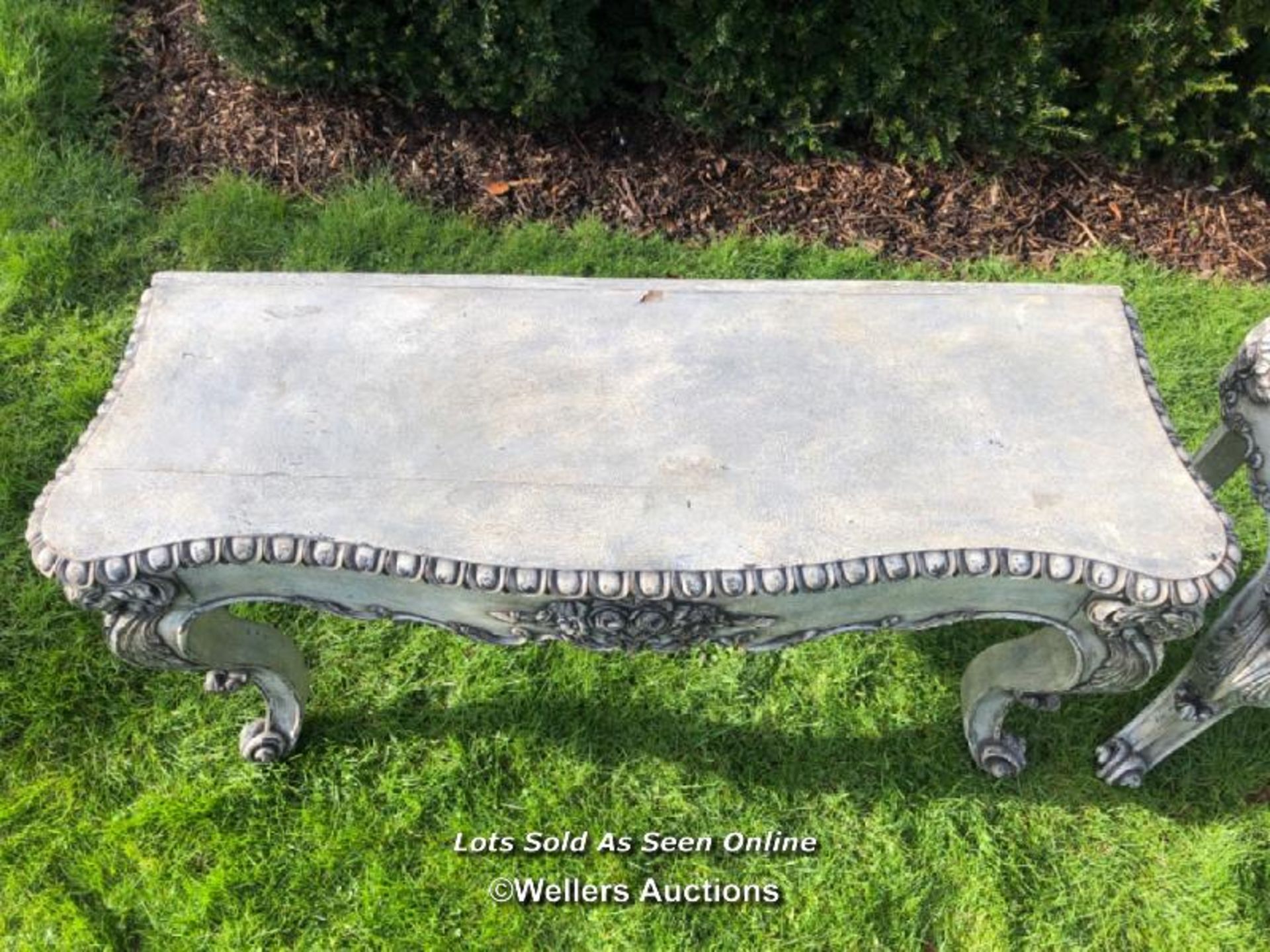 PAIR OF ORNATELY CARVED ITALIAN CONSOLE TABLES, 124 X 45 X 71CM - Image 3 of 5