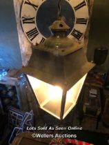 EARLY 20TH CENTURY CONVERTED HANGING LANTERN, 34 X 60CM