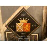 ARMORIAL HERALDIC CREST, FRENCH 1857 BOARD, 85.5 X 85.5CM