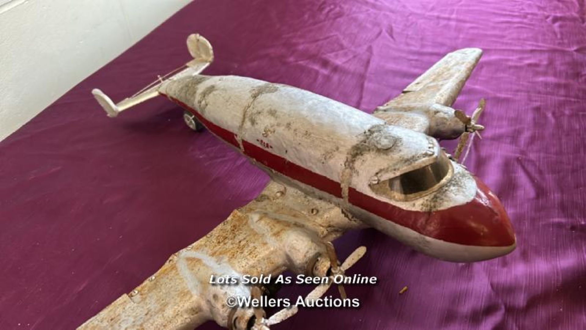 SCRATCH BUILT BOEING YB18 MODEL PLANE FITTED WITH WHAT APPEARS TO BE BATTERY AND ELECTRIC - Image 4 of 8
