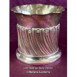 HALLMARKED SILVER FLUTED VASE, HEIGHT 7.5CM, WEIGHT 89GMS