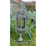 GOTHIC BRONZE HEXAGONAL LANTERN, HEIGHT 73CM, THIS LOT IS LOCATED AWAY FROM THE AUCTION SITE