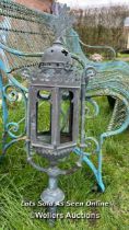 GOTHIC BRONZE HEXAGONAL LANTERN, HEIGHT 73CM, THIS LOT IS LOCATED AWAY FROM THE AUCTION SITE