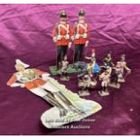 COLLECTION OF 19TH CENTURY PAPER DECOUPAGE SOLDIERS AND SEVEN FRENCH DRAGOON LEAD SOLDIERS