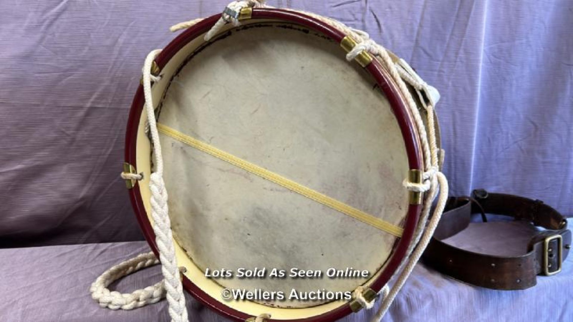 MILITARY BAND DRUM FROM THE '4TH BN THE WILTSHIRE REGIMENT' WITH BATTLE HONOURS, PRE WORLD WAR TWO - Image 8 of 10