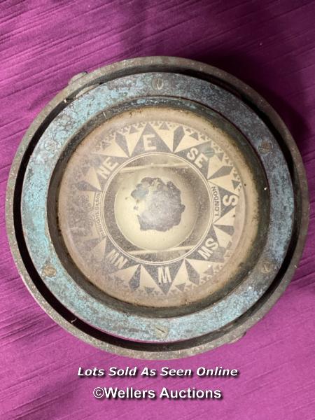 19TH CENTURY SHIPS COMPASS, DIAMETER 13CM - Image 3 of 4