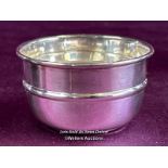 FOUR SMALL HALLMARKED SILVER SAUCE POTS BY EDWARD VINER, TOTAL WEIGHT 106GMS