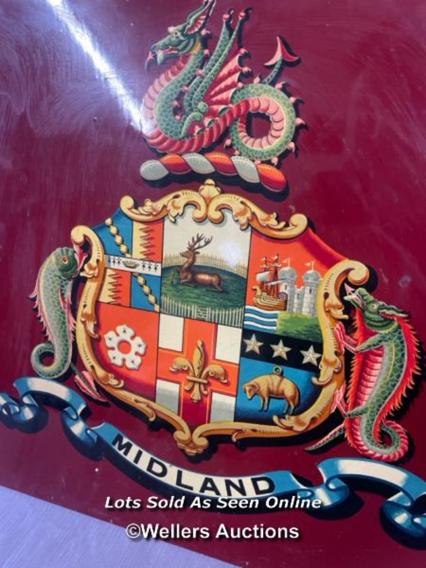 MIDLAND COMPANY RAILWAY CREST, CIRCA 1840'S, 51 X 45.5CM - Image 2 of 3