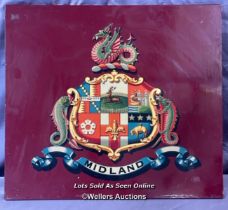 MIDLAND COMPANY RAILWAY CREST, CIRCA 1840'S, 51 X 45.5CM