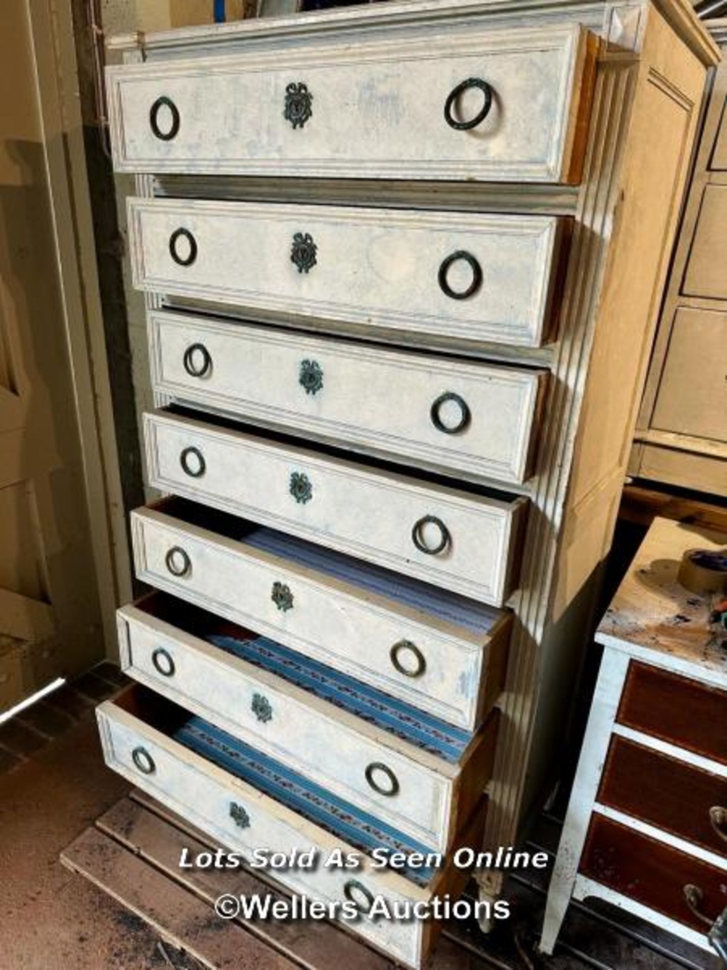 19TH CENTURY FRENCH SEMINAR CHEST OF DRAWERS, 94 X 44 X 164CM - Image 5 of 6