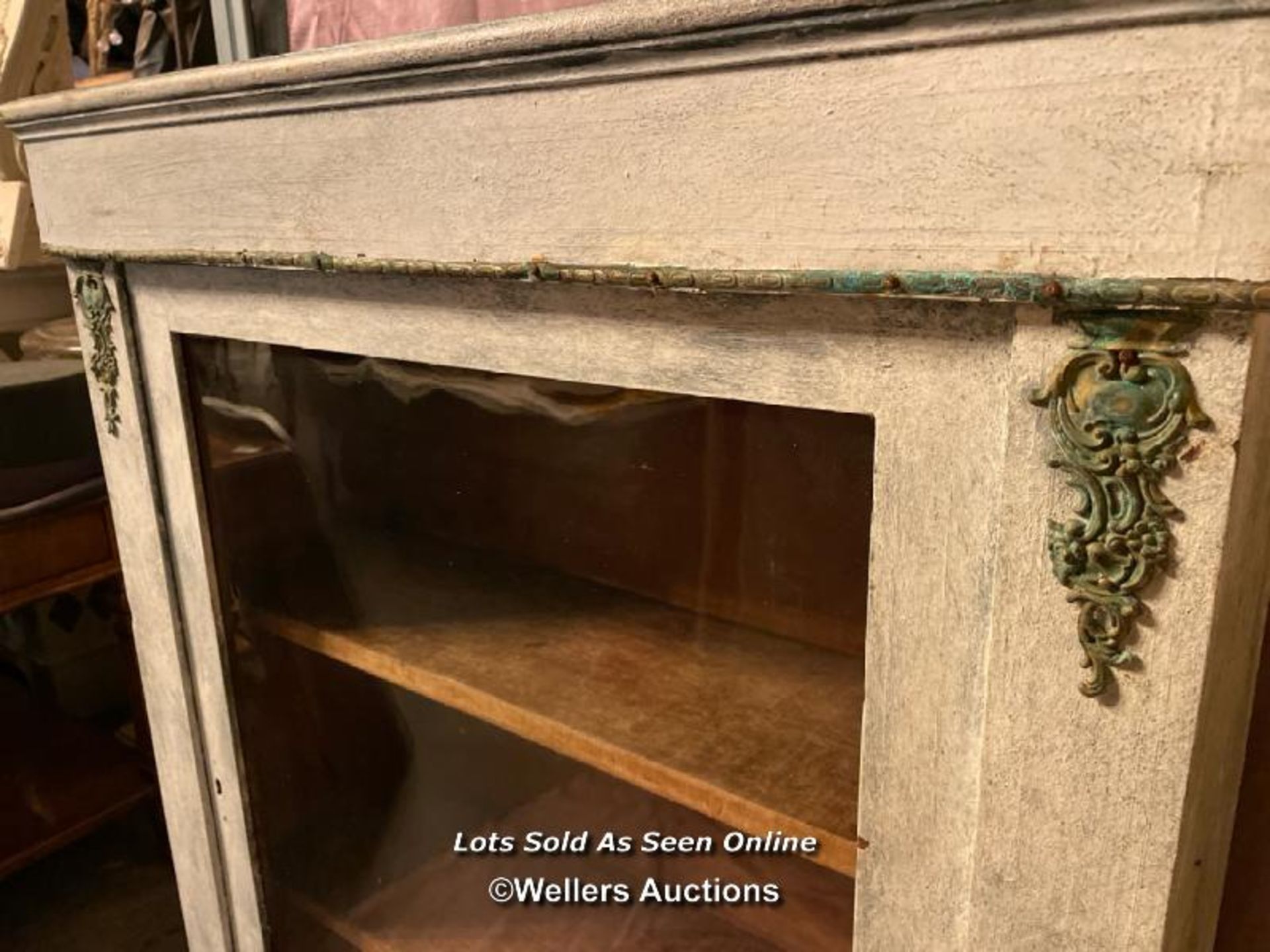 19TH CENTURY FRENCH PAINTED GLAZED BOOKCASE WITH ORMULU MOUNTS, 75 X 30 X 96.5CM - Image 2 of 3