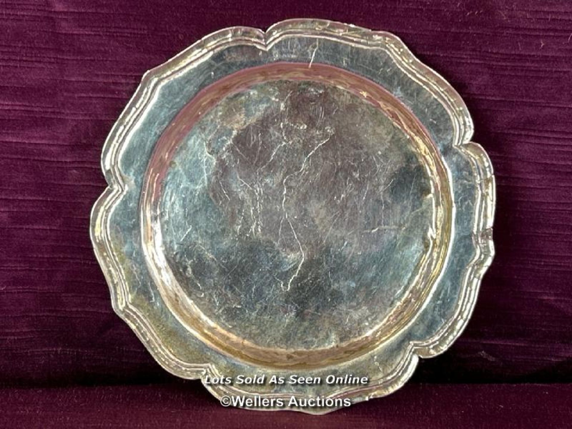 HAND HAMMERED SILVER DISH, (SILVER FROM THE ANDES, PERU) WITH INSCRIPTION ON REVERSE 'BLYTH WITH - Bild 3 aus 3