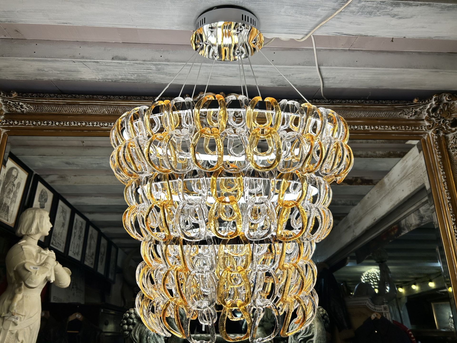 MURANO GLASS CHANDELIER, ORIGINAL STRUCTURE WAS COMMISSIONED BY BVLGARI AND HAVE BEEN CREATED FROM - Image 3 of 4