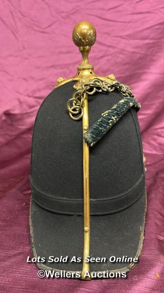 GEORGE V ROYAL ARMY MEDICAL CORPS OFFICER HELMET, IN ORIGINAL CONDITION WITH SOME WEAR, MADE BY - Image 4 of 8