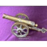 ORNAMENTAL BRASS CANNON DATED 1912