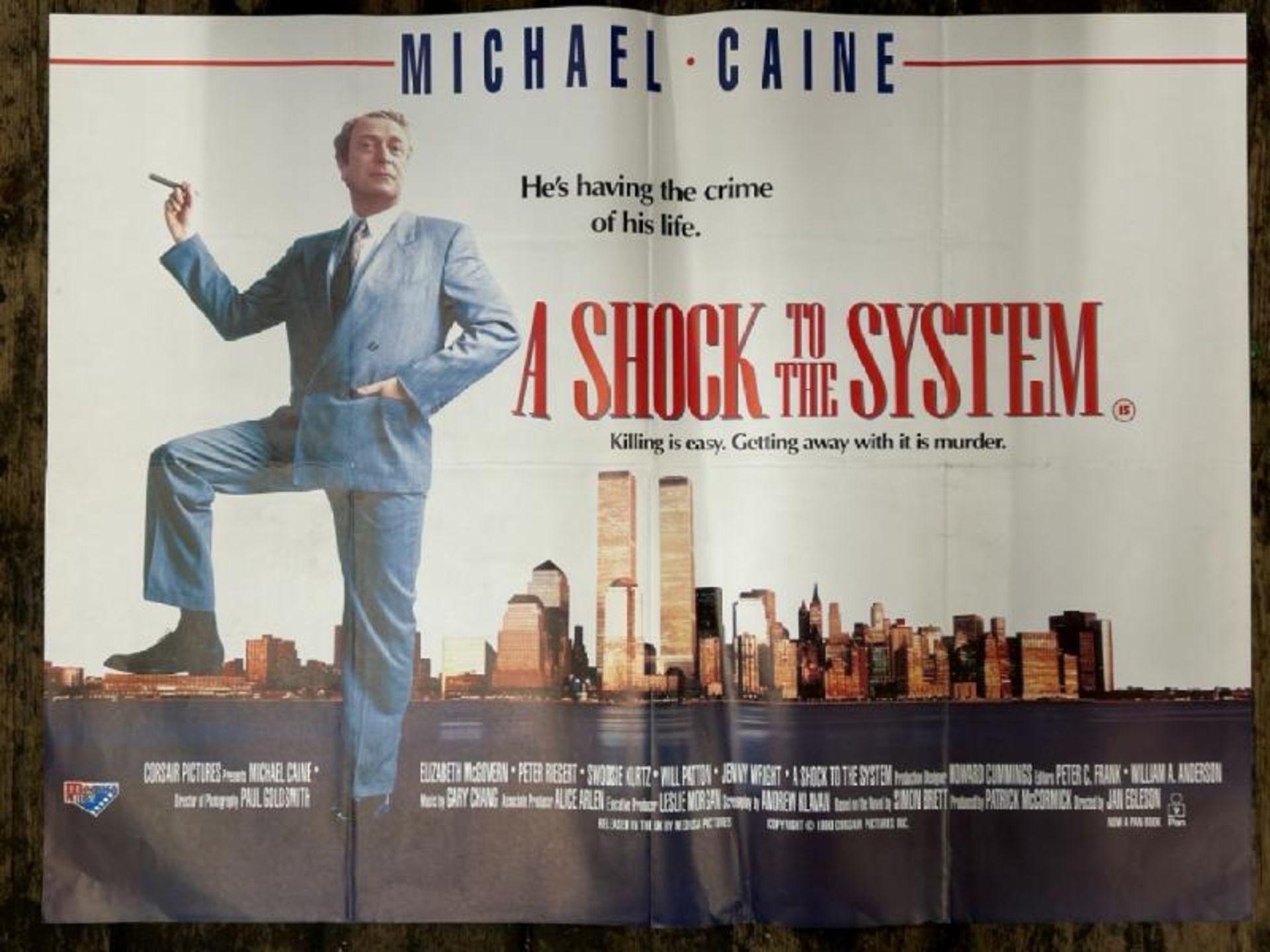 A SHOCK TO THE SYSTEM STARRING MICHAEL CAINE, ORIGINAL FILM POSTER, 101CM W X 76CM H
