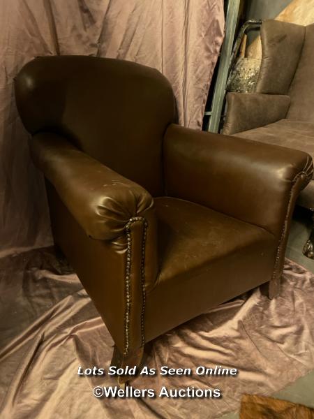 1920'S FAUX LEATHER CLUB CHAIR, 85 X 67 X 80CM - Image 2 of 2