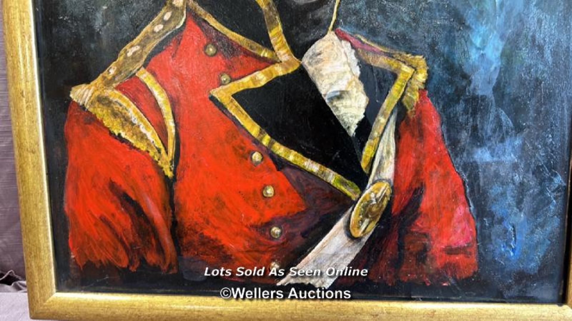 FRAMED OIL ON CANVAS DEPICTING A MILITARY GENTLEMAN, 49.5 X 60CM - Image 3 of 6