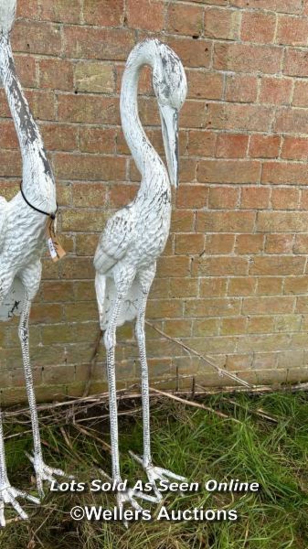 20TH CENTURY WHITE PAINTED BRONZE HERONS, TALLEST 140CM - Image 2 of 5