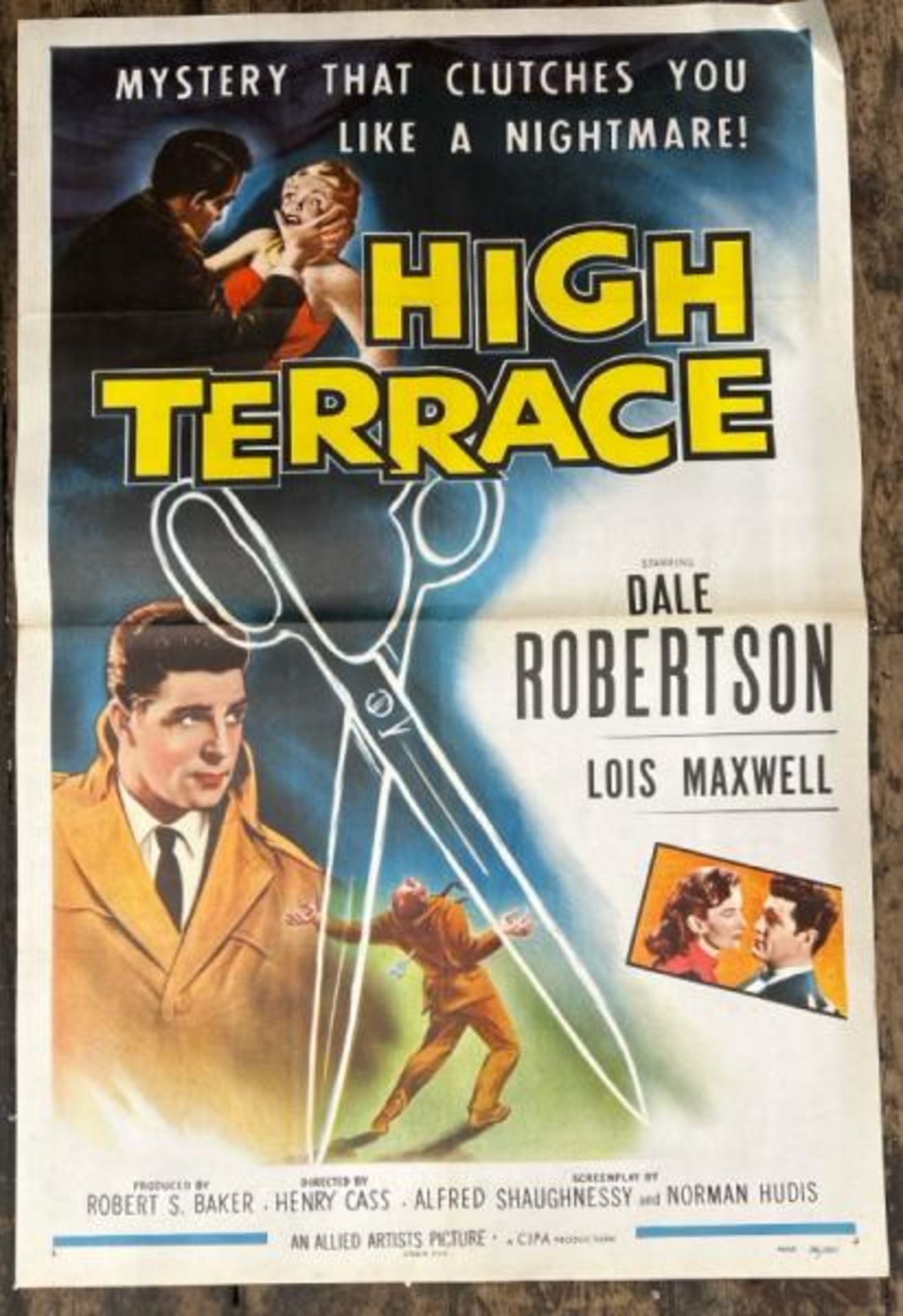 HIGH TERRACE STARRING DALE ROBERTSON, ORIGINAL FILM POSTER, 56/551, 69CM W X 104CM H