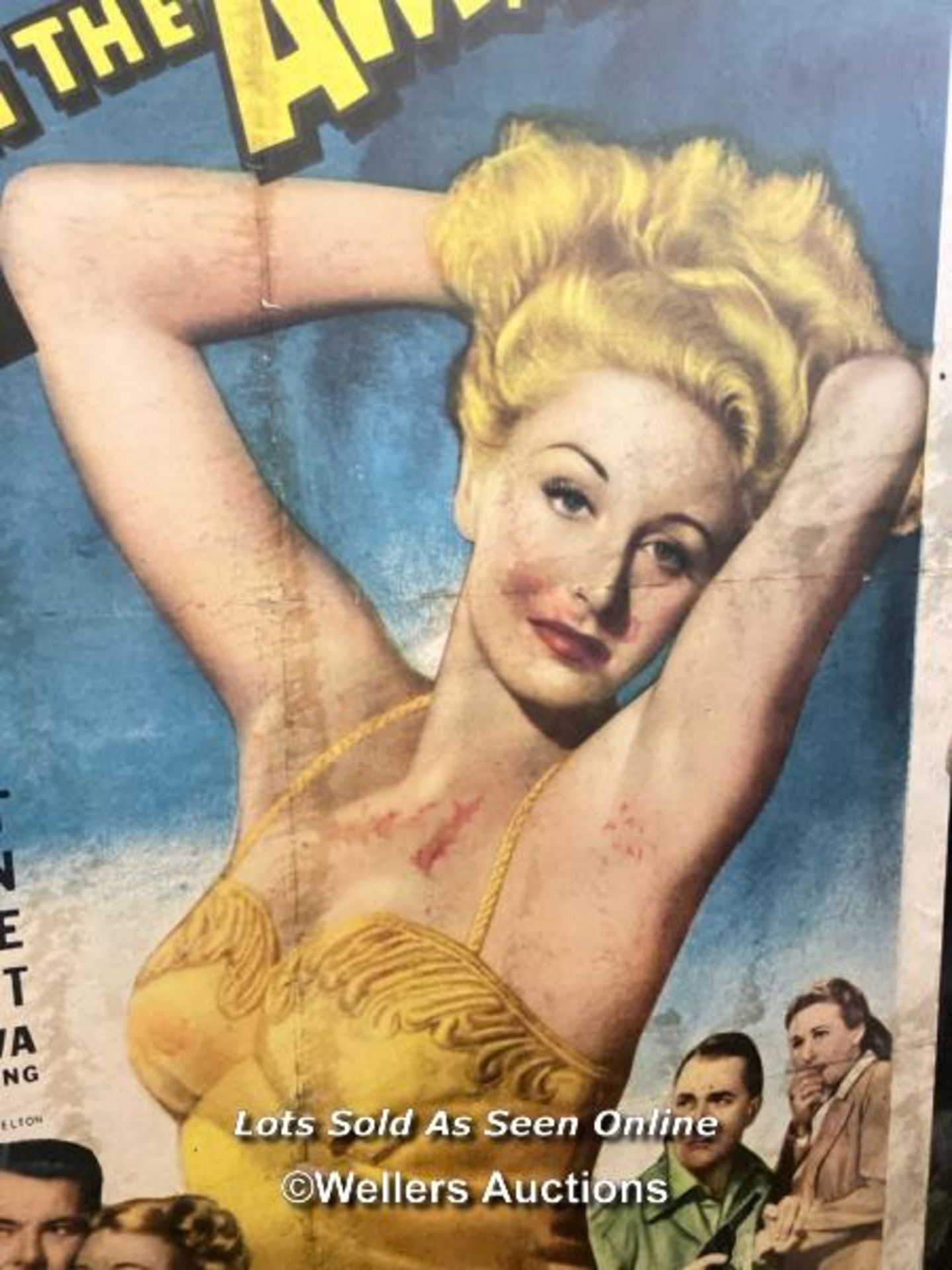 'ANGLE ON THE AMAZON' FILM POSTER, 1940'S PASTED ONTO BOARD FOR THEATRICAL USE, POSTER SIZE 69 X - Image 2 of 4