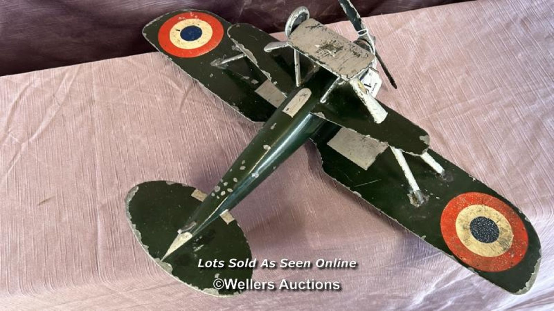 1:72 SCALE ROUGH BUILT METAL MODEL AIRPLANE WORLD WAR ONE FRENCH NIEUPORT-DELAGE NID 52 - Image 2 of 5