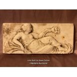 CARVED MARBLE PLAQUE, 31 X 14CM