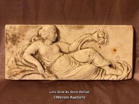 CARVED MARBLE PLAQUE, 31 X 14CM