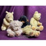 FIVE VINTAGE SOFT TOYS INC. COLLECTIBLE TY, CLASSIC POOH, HOUSE OF VALENTINA COLLECTION