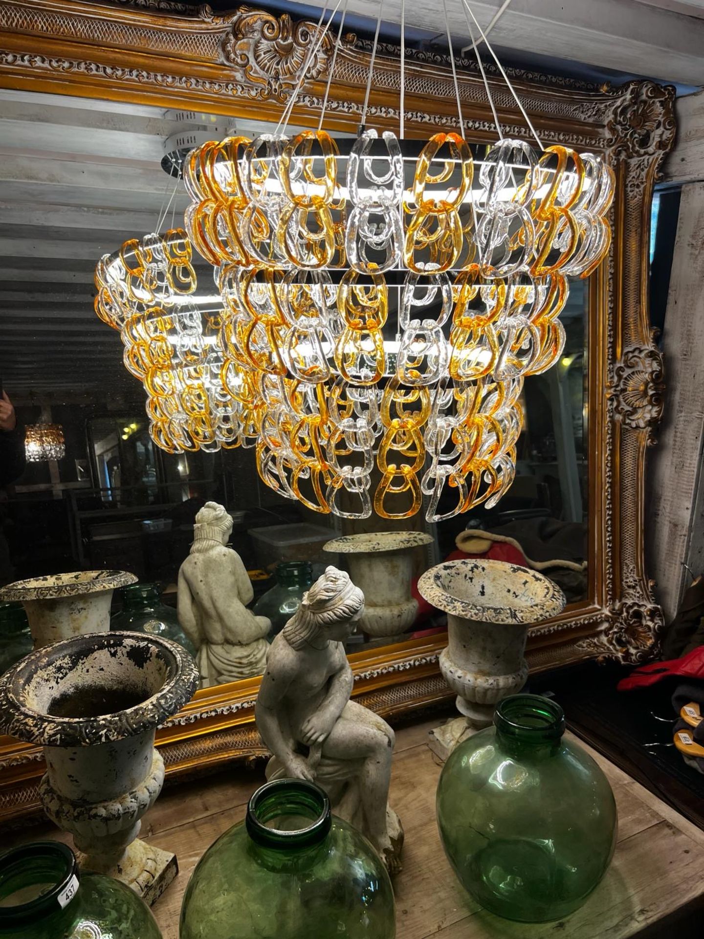 MURANO GLASS CHANDELIER, ORIGINAL STRUCTURE WAS COMMISSIONED BY BVLGARI AND HAVE BEEN CREATED FROM