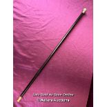 HALLMARKED SILVER TOPPED WALKING CANE, LENGTH 91CM