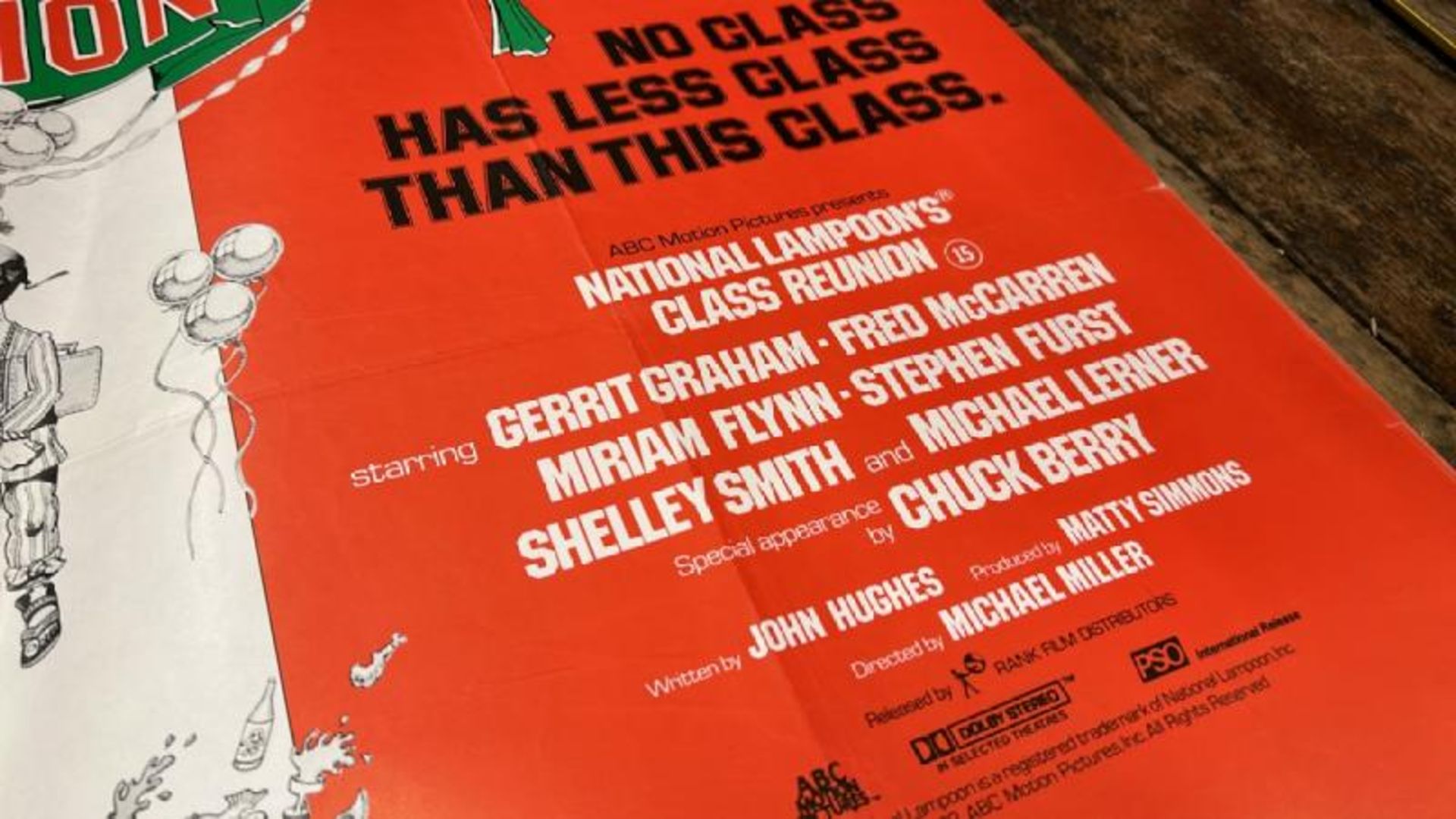NATIONAL LAMPOON'S CLASS REUNION, ORIGINAL FILM POSTER, PRINTED IN ENGLAND BY W. E. BERRY - Image 2 of 4