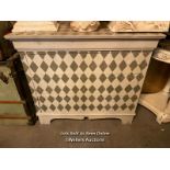 EARLY 20TH CENTURY FRENCH COMMODE WITH LATER HARLEQUIN DESIGN PATINA, 91 X 52 X 80CM
