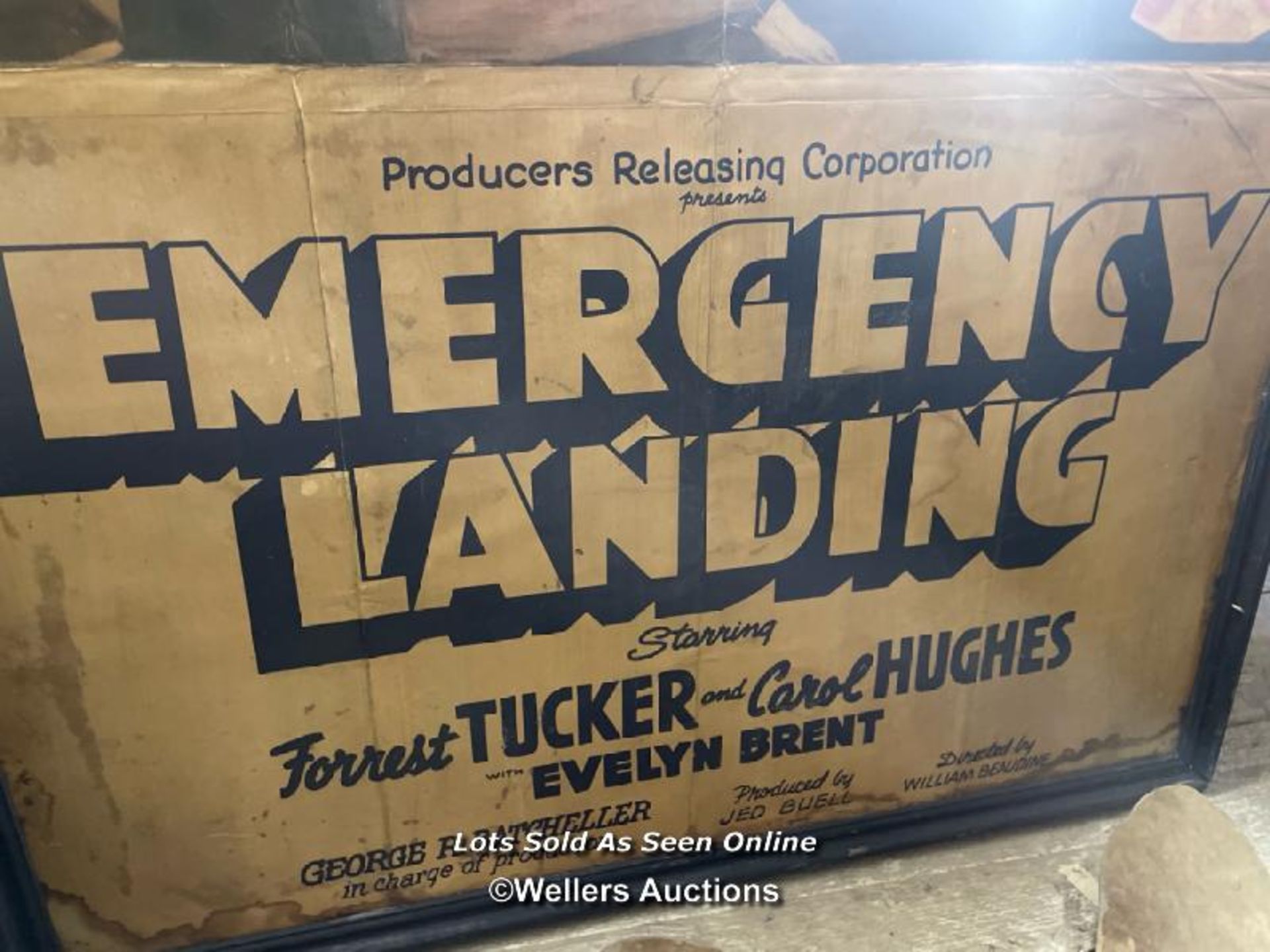 'EMERGENCY LANDING' STARRING FORREST TUCKER AND CAROL HUGHES, ORIGINAL FILM POSTER, PASTED ONTO - Bild 4 aus 4