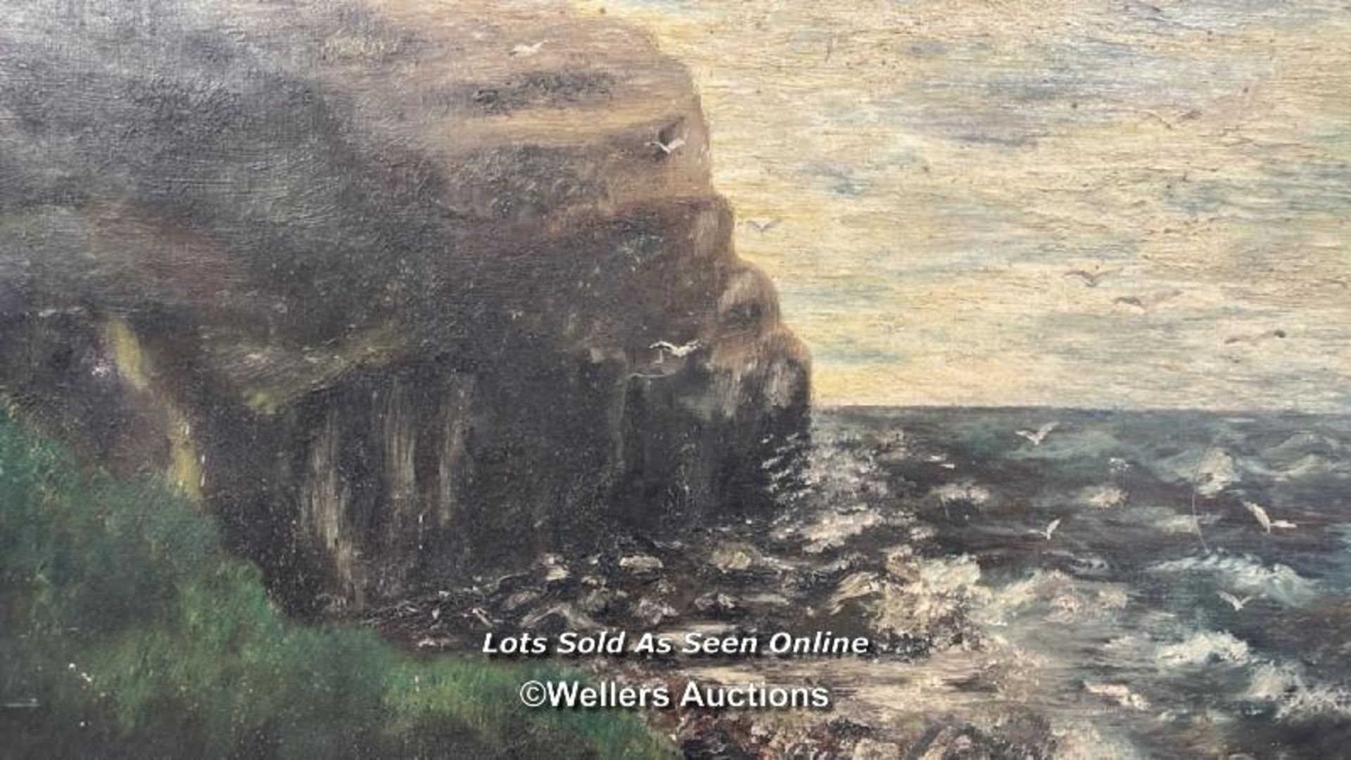 OIL ON CANVAS PAINTING OF A SEASCAPE, SIGNED AED, 61 X 35.5CM - Image 2 of 4
