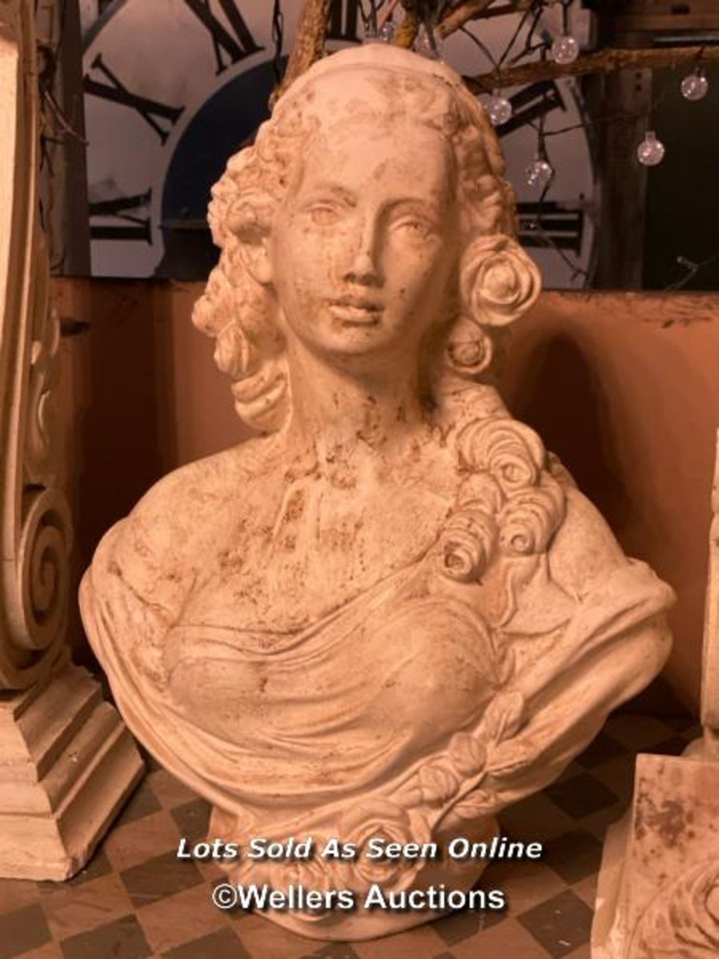 20TH CENTURY PLASTER BUST, POSSIBLY MARIE ANTOINETTE, HEIGHT 52CM