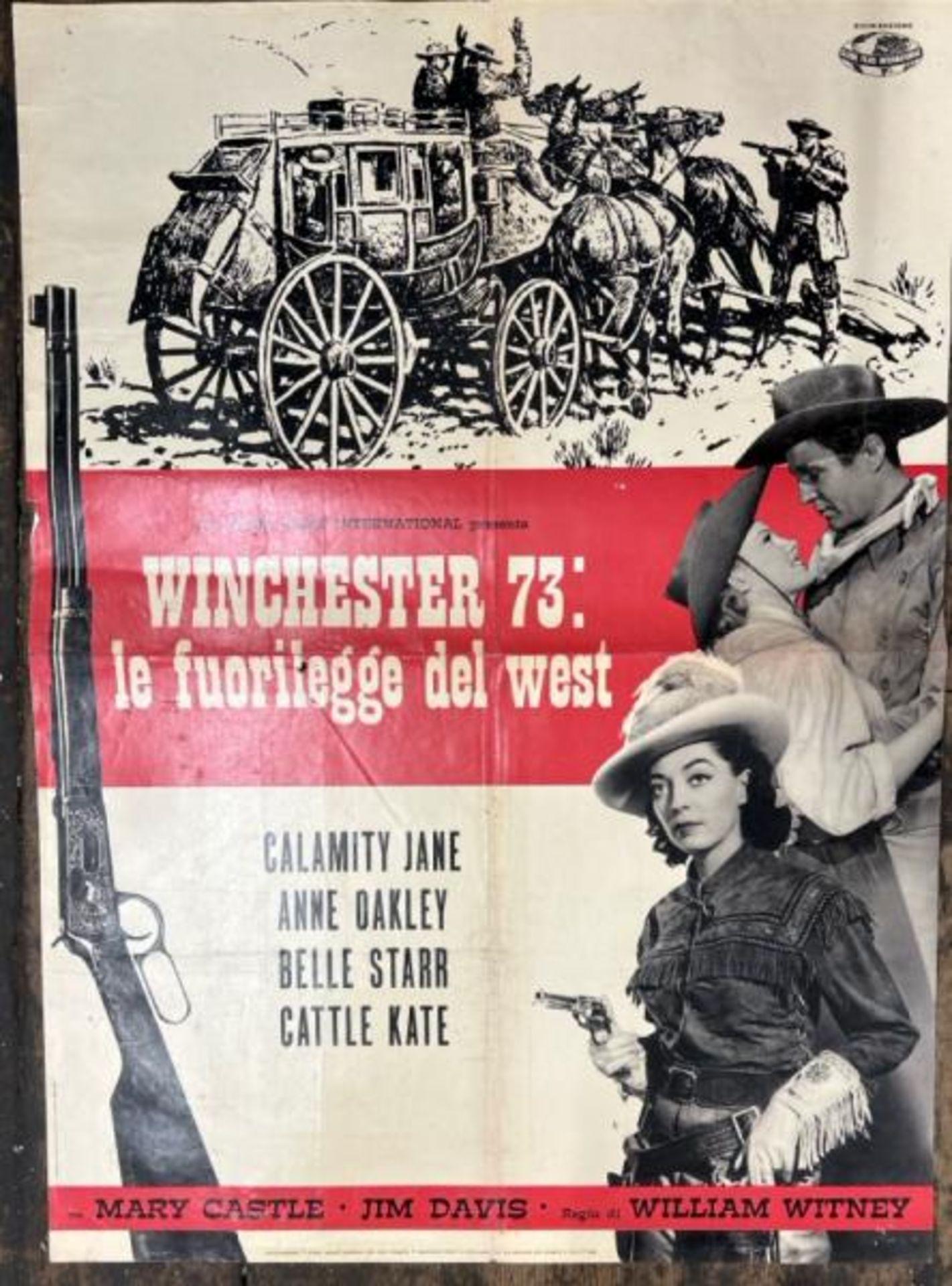 WINCHESTER 73' LE FUORILEGGE DEL WEST, ORIGINAL FILM POSTER, 68CM W X 104CM H