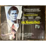 THE NAKED FACE STARRING ROGER MOORE, ORIGINAL FILM POTER, PRINTED IN ENGLAND BY W. E. BERRY LTD