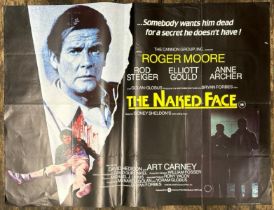 THE NAKED FACE STARRING ROGER MOORE, ORIGINAL FILM POTER, PRINTED IN ENGLAND BY W. E. BERRY LTD