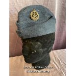 WW2 PATTERN RAF SIDE CAP WITH ORIGINAL BADGE AND BAKELITE BUTTONS