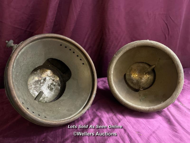 TWO VINTAGE CAR HEADLAMPS