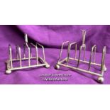 SMALL HALLMARKED SILVER TOAST RACK BY J B C AND SONS, HEIGHT 77CM, WEIGHT 77GMS, TOGETHER WITH