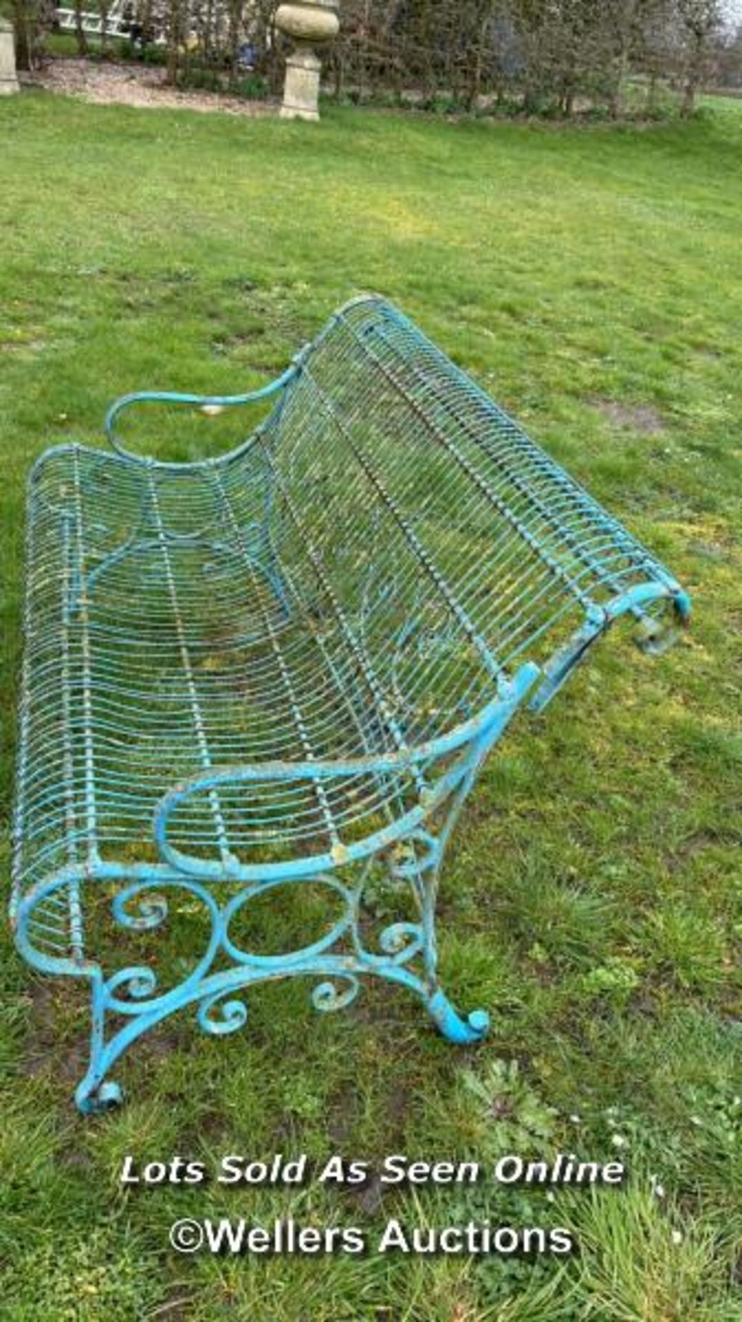REGENCY WITH IRON FRAME AND WIRE WORK SEAT, 122 X 70 X 80CM - Image 3 of 3