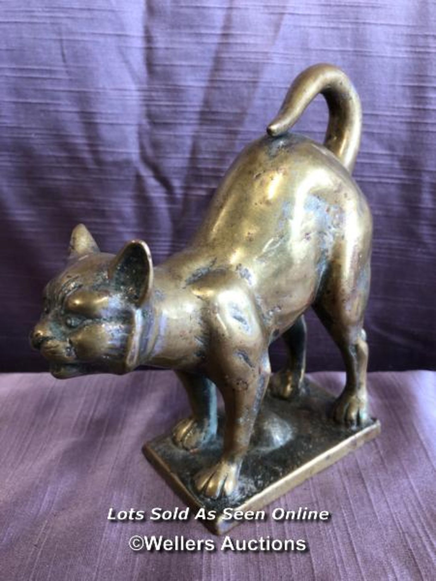 BRONZE CAT MASCOT, HEIGHT 14CM - Image 2 of 4