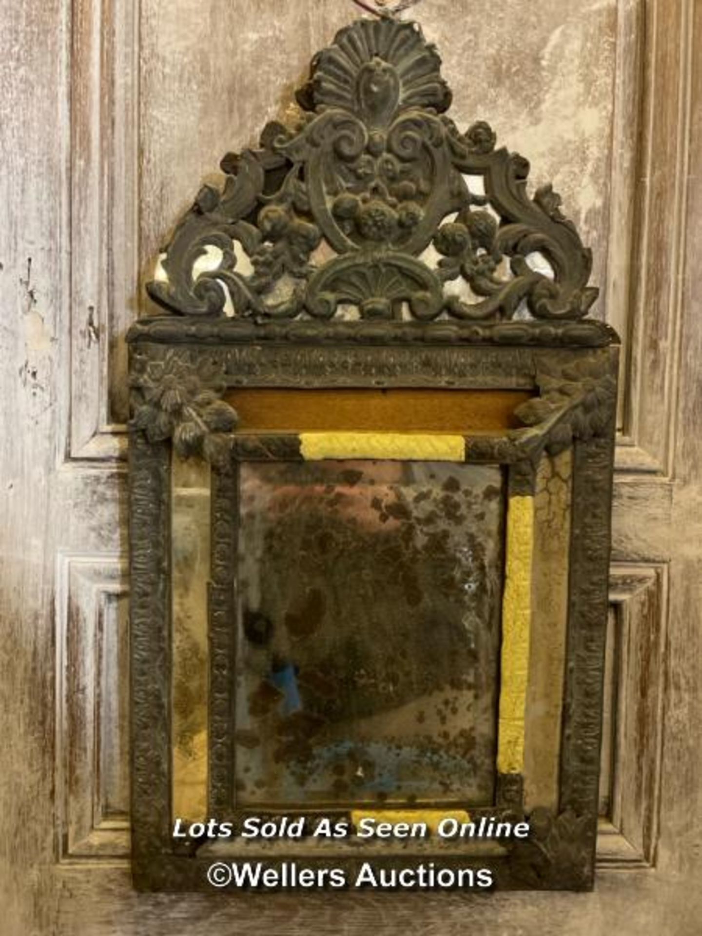 PAIR OF EARLY 19TH CENTURY VENETIAN MIRRORS (ONE AS FOUND, PARTLY RESTORED) , 33 X 60CM