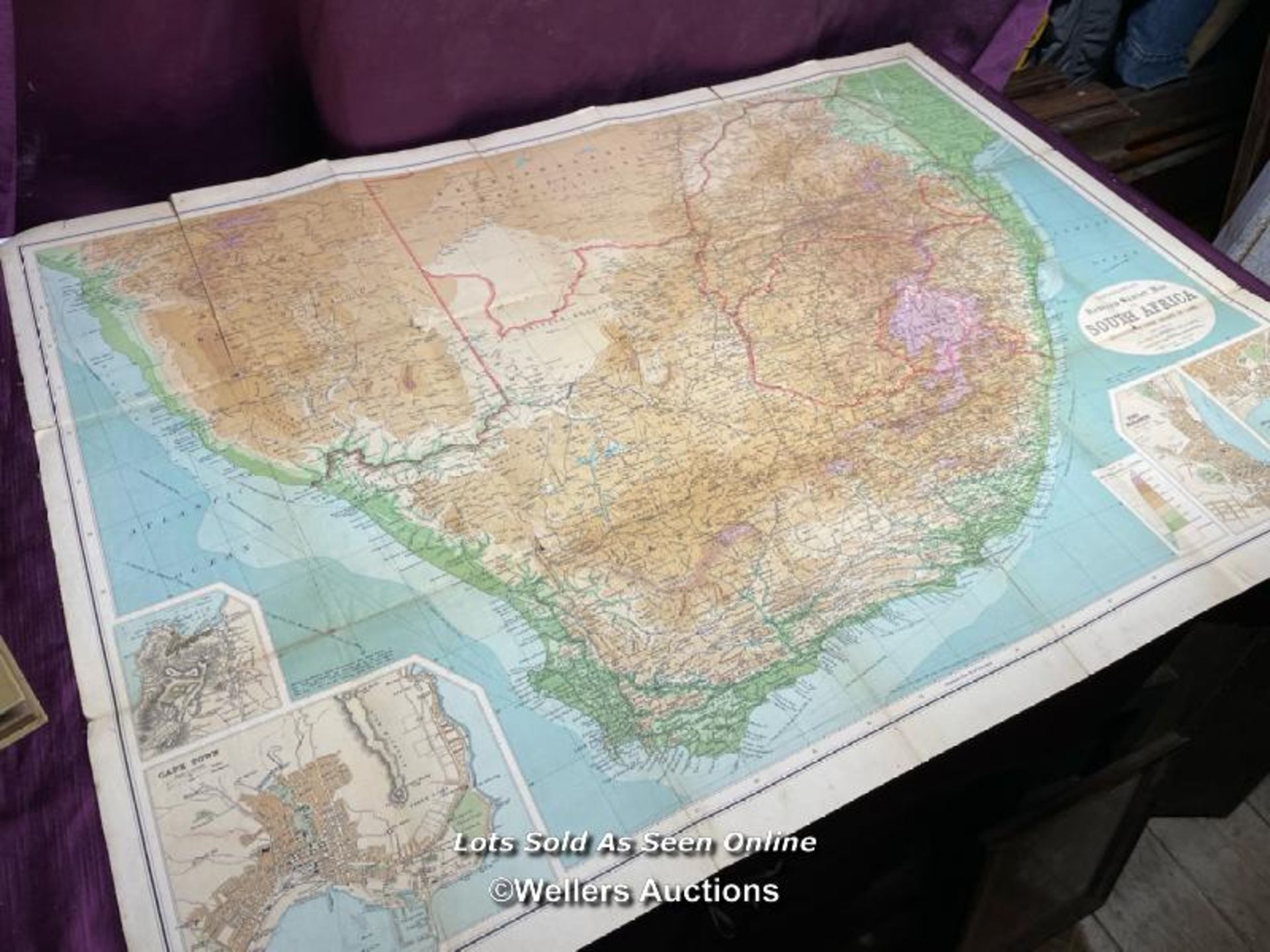 BARTHOLOMEW'S REDUCED SURVEY MAP OF SOUTH AFRICA - Bild 2 aus 4