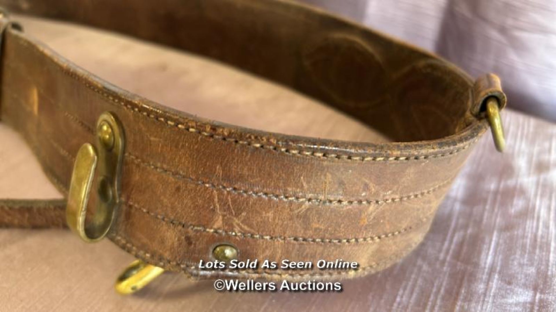 OFFICERS SAM BROWN LEATHER BELT - Image 6 of 7