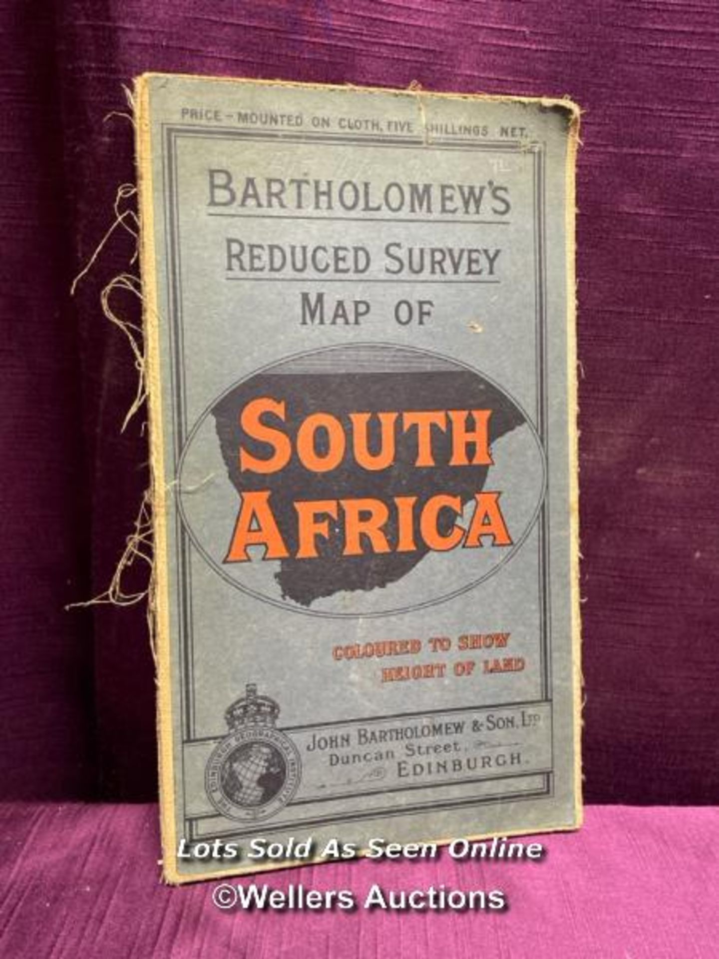 BARTHOLOMEW'S REDUCED SURVEY MAP OF SOUTH AFRICA