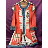 CIRCA 1870'S STYLE LONG RED MILITARY TUNIC