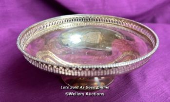 SMALL HALLMARKED SILVER BONBON DISH BY ADIE BROS, DIAMETER 13.5CM, WEIGHT 106GMS